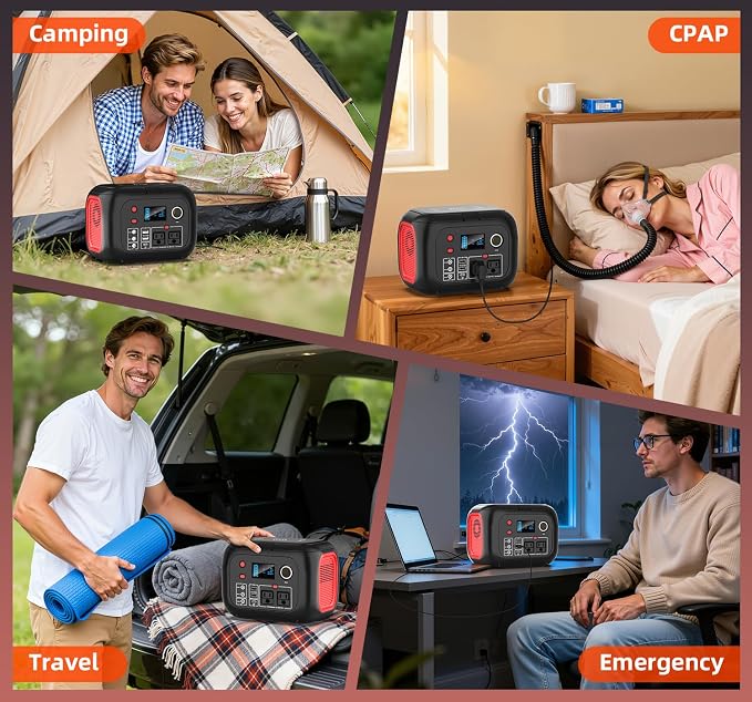 ENOFLO Portable Power Station 300W, 228Wh Solar Generator with 110V Pure Sine Wave AC Outlet, Backup Lithium Battery Generator for CPAP Outdoor RV Camping Emergency Home Use