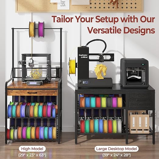 3D Printer Stand with Filament Storage – Heavy Duty Metal 3D Printer Table with