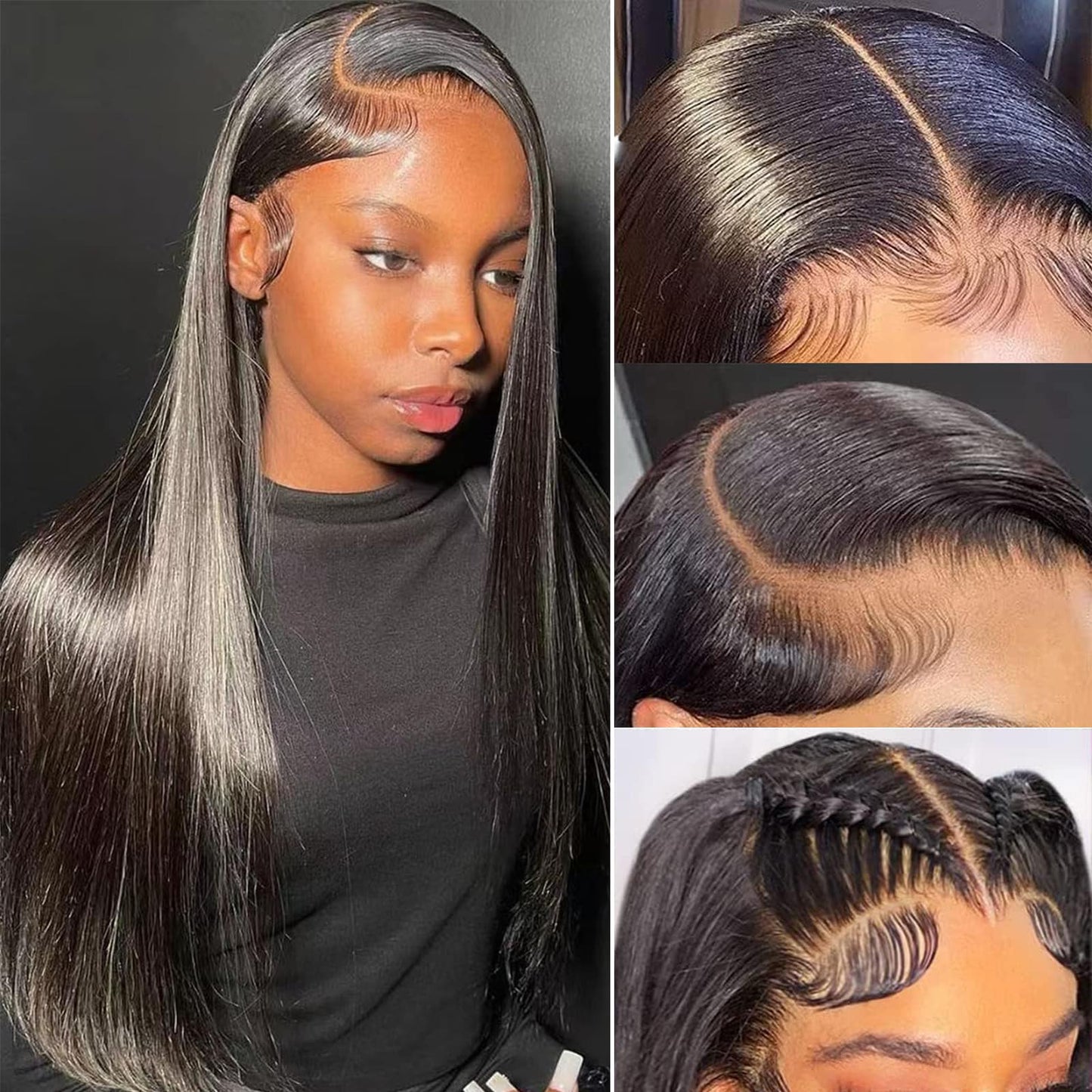 Sensairuite Straight Lace Front Wigs Human Hair 180% Density 13X4 Hd Transparent Lace Frontal Human Hair Wigs For Women Pre Pluc
