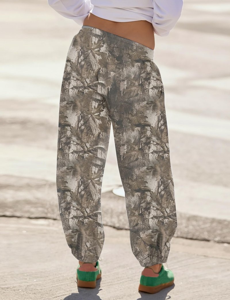 Ziesexy Camo Sweatpants Women Casual Y2k Maple Leaf Print Lounge Pants Baggy Drawstring Joggers Pant Trousers