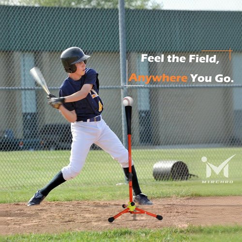 Baseball Batting Tee for Kids | Adjustable 20-31 in Tripod T-Ball Trainer with Carry Bag