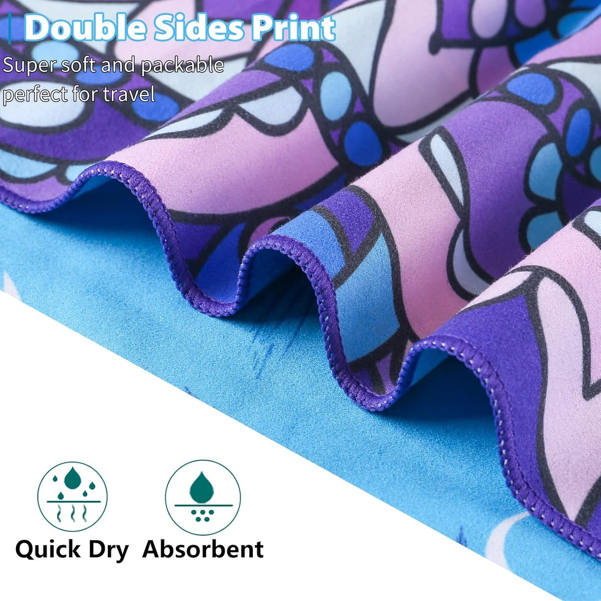 TwoYek Microfiber Beach Towels - Lightweight, Quick-Dry, Sand-Free | Oversized 71x32 for Travel & Sports
