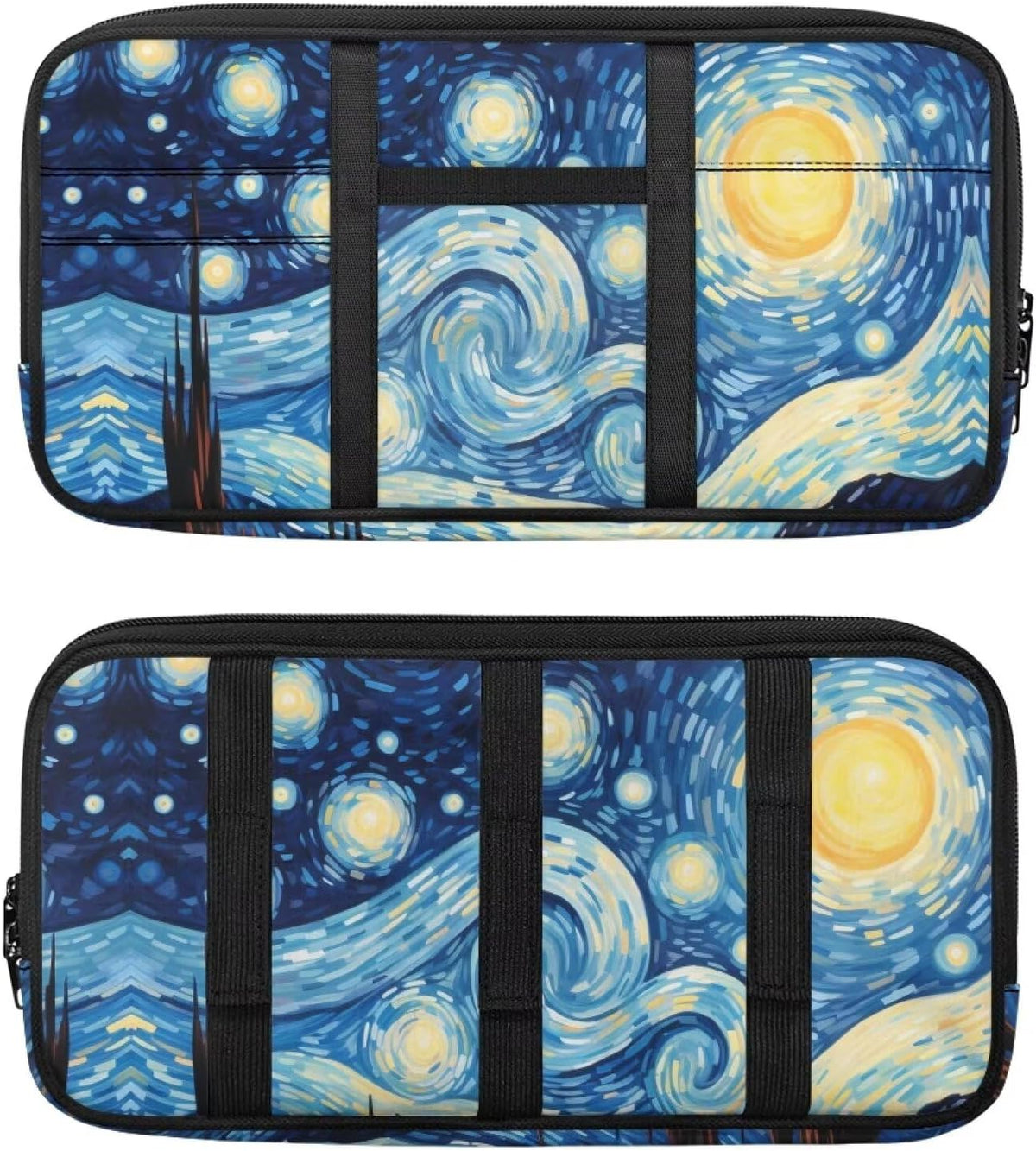 Flashideas Black Leopard Print Car Sun Visor Organizer with Large Zipper Pocket Car Sun Visor Storage Bag Cars Interior Accessories Fashion Install Fits Universal Size for Cars Trucks SUVs