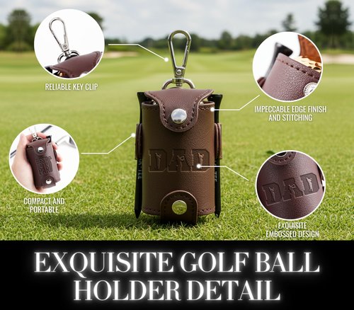 CybGene Dad Gifts for Men Golf Ball & Tee Holder with 2 Balls and 2 Tees - Dad Golf Gifts Accessories for Men - Dad