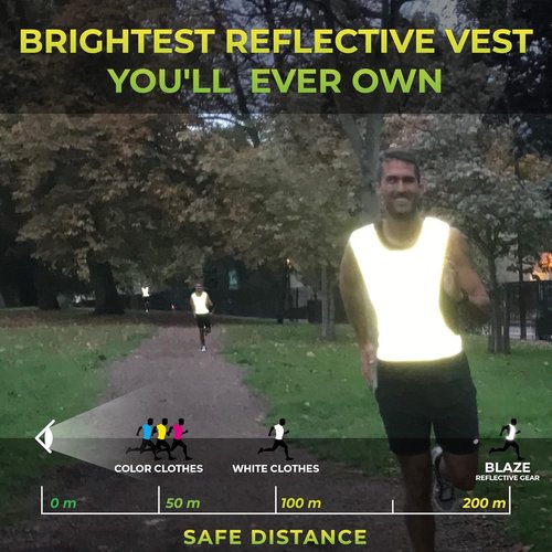 Blaze Reflective Running Vest - 360˚ High Visibility Safety Gear for Men & Women | Ideal for Running, Walking, Cycling