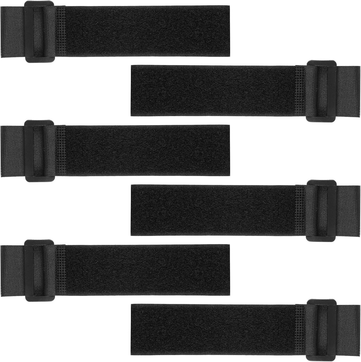 Skiennix 6 PCS Non-Elastic Boot Straps - Adjustable Ankle Straps with Anti-Slip Strips | Black for Outdoor Activities