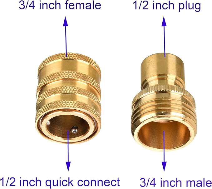 Tool Daily Pressure Washer Adapter Set, M22 14mm to 3/8" Quick Connect Kit for Power Washer, 3/4 Inch to 1/2" Quick Disconnect, 8 Pack