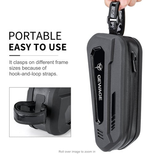 GEWAGE Bike Bag Bicycle Front Frame Bag Bike Phone Holder Bike Phone Bag Top Tube Bag Handlebar Bags Bike Accessories for Mountain Road Bike, Black