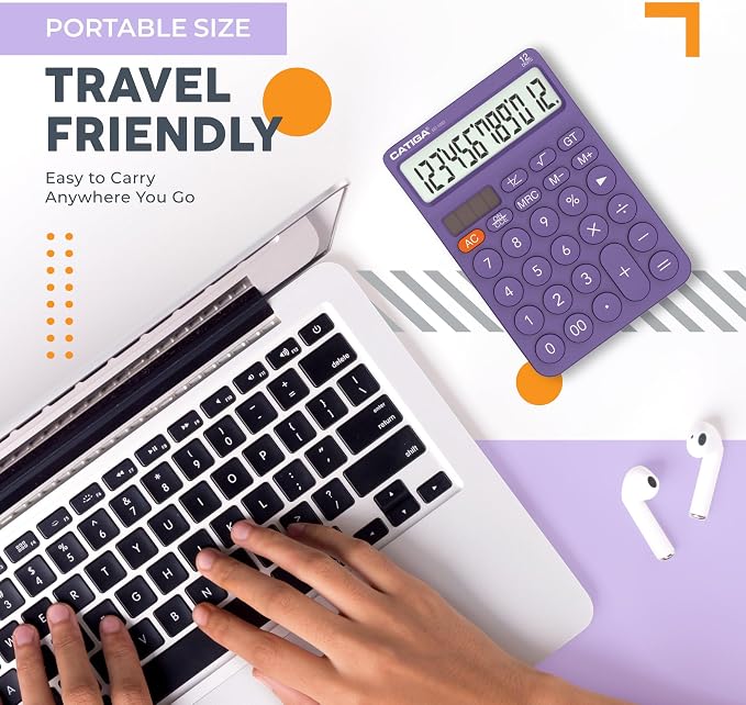 CATIGA 12 Digit Desktop Calculator Basic Desk Calculator