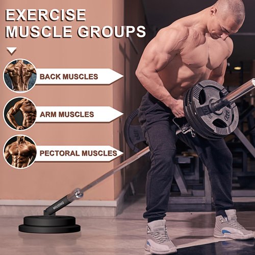 MIUONO Landmine Attachment for Barbell, T Bar Row Attachment Fit for 2" Olympic Bar, Full 360° Swivel for Back or Full-Body Workout Home Gym Equipment