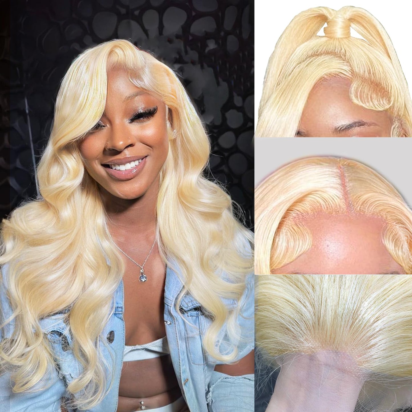 Miss Alle 613 Blonde Lace Front Wigs Human Hair Hd Transparent 180% Density 13X4 Body Wave Lace Front Wigs Human Hair Pre Plucke