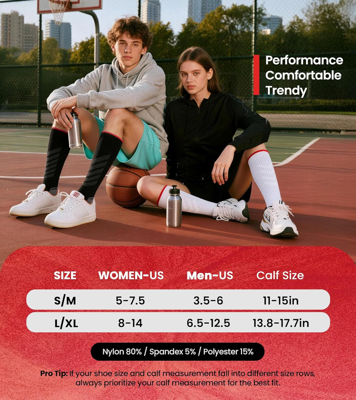 RUIXUE Compression Socks - 15-20mmHg Graduated Support for Travel, Nurses & Athletes | 2 Pairs