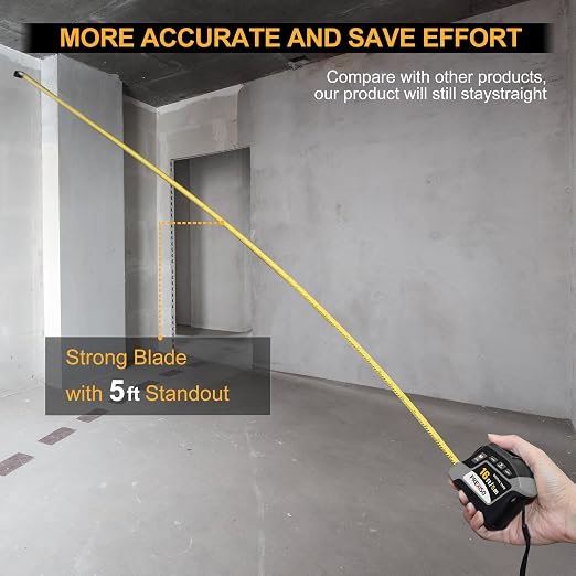 PREXISO 2-in-1 Digital Tape Measure - 16Ft Rechargeable Digital Measuring Tape