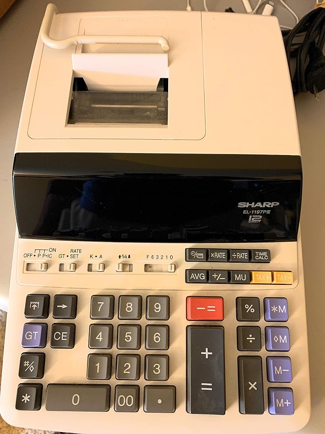 Sharp EL-1197PIII Heavy Duty Color Printing Calculator