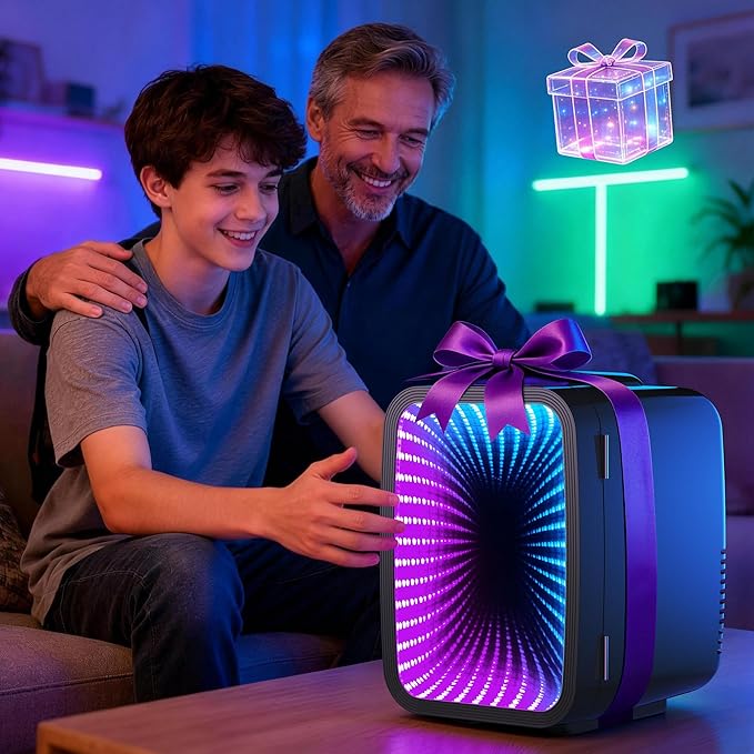 BEICHEN Mini Fridge 4L/6 Can With APP Light Controller for Gaming Room | 4L compact design| APP-controlled customized gaming light | Silent & energy-saving | AC/DC for home & auto |Black