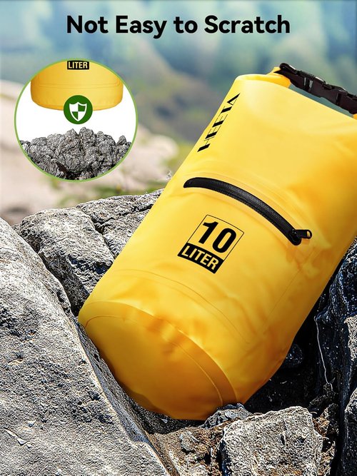 HEETA Waterproof Dry Bag - Lightweight Roll Top with Front Zippered Pocket | 5L/10L/20L/30L/40L for Travel, Kayaking & Camping