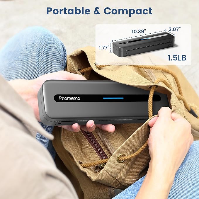 Phomemo Portable Thermal Printer, M832 Inkless Portable Printers Wireless