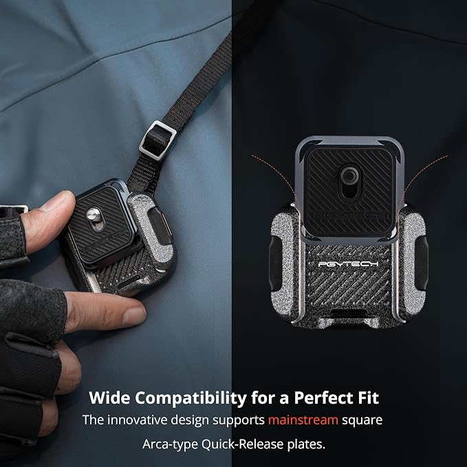 PGYTECH Camera Shoulder Strap Mount Quick Release Clamp & Plate Kit, Aluminum