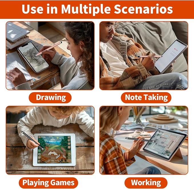 10 PCS Stylus, Stylus Pen for Touchscreen, Stylus 2-in-1 High Sensitivity &