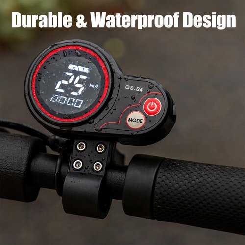 KH866 Electric Scooter Thumb QS-S4 Throttle with LCD Display 36-60V Panel and Speed Gear Power Mode Compatible with Zero 8 9 10 8X 10X Controller Twist Throttler 6 Pin, Kit Display Parts