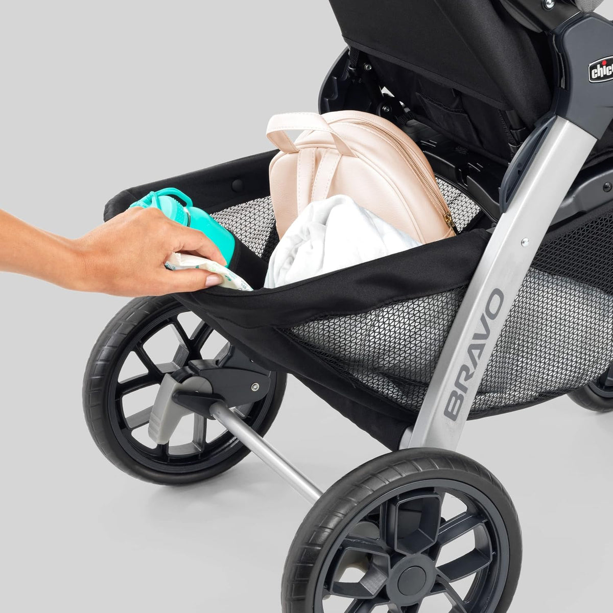 Chicco Bravo 3-in-1 Travel System, Quick-Fold Stroller with Car Seat