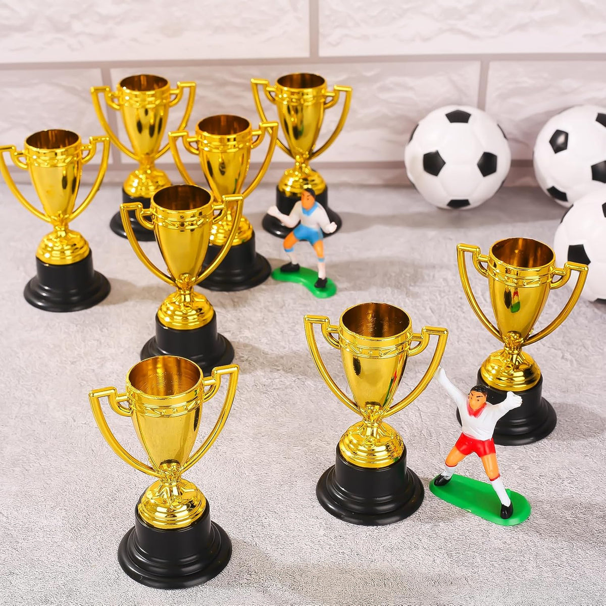 Skiennix Mini Trophies - Bulk Plastic Gold Trophy Cups for Kids' Sports Tournaments | 3.4 Inches