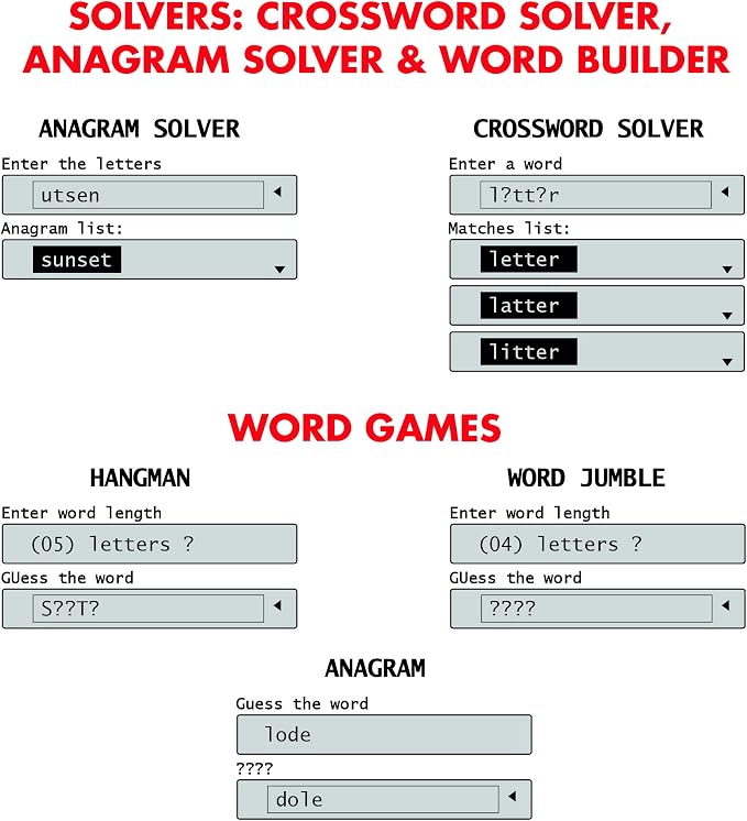 Lexibook DC753EN Electronic Pocket Spellchecker, Conjugation, Anagram Solver