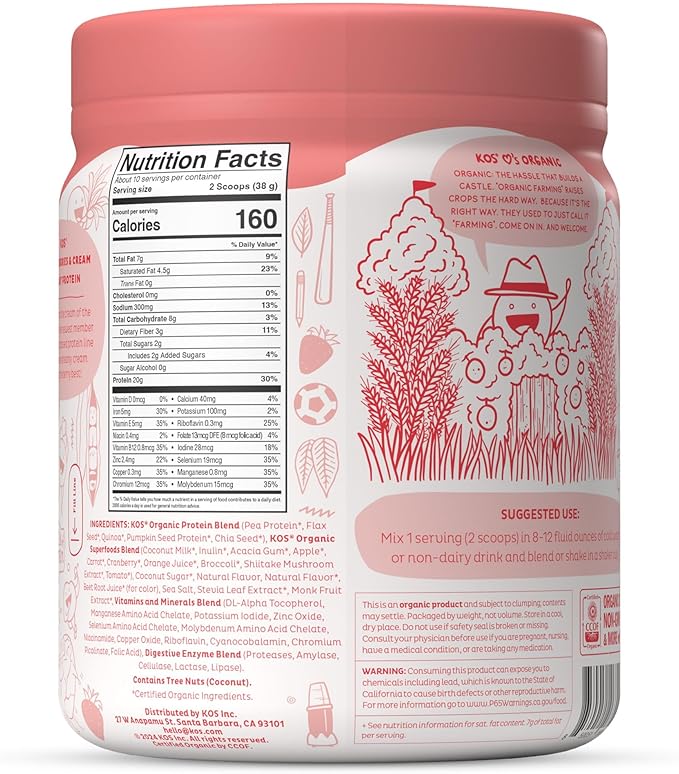 KOS Protein Powder Strawberry Cream 10 Serving
