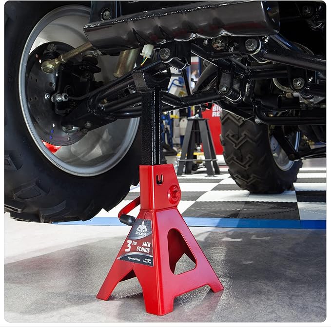 Jack Boss Jack Stands 3 Ton (6,000 LBs) Car Jack Stand Adjustable Lifting for Automotive Small SUV, Red, 2 Pack