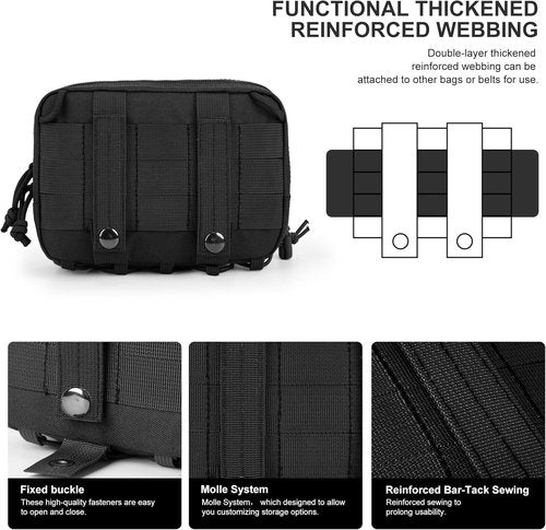 Mardingtop Molle Tactical Pouch - EDC Utility Bag with Shoulder Strap for Commuting & Hiking