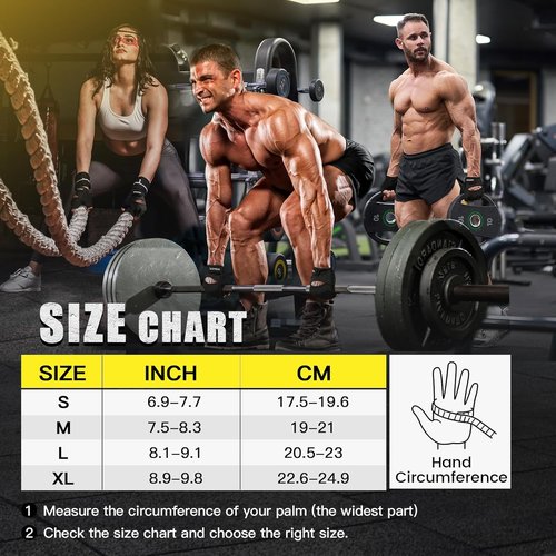 HOZMOZ Weight Lifting Gloves - Ventilated, Thick Padded Design for Full Palm Protection | Unisex Fitness Training