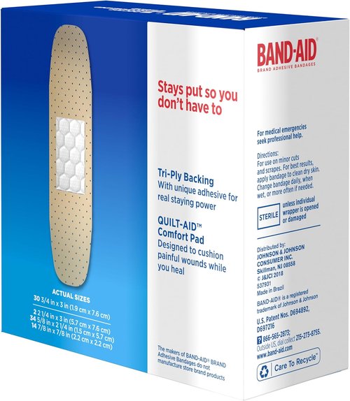 Band-Aid Brand Tru-Stay Sheer Strips - Adhesive Sterile Bandages for Wound Protection | 80 Count Assorted Sizes