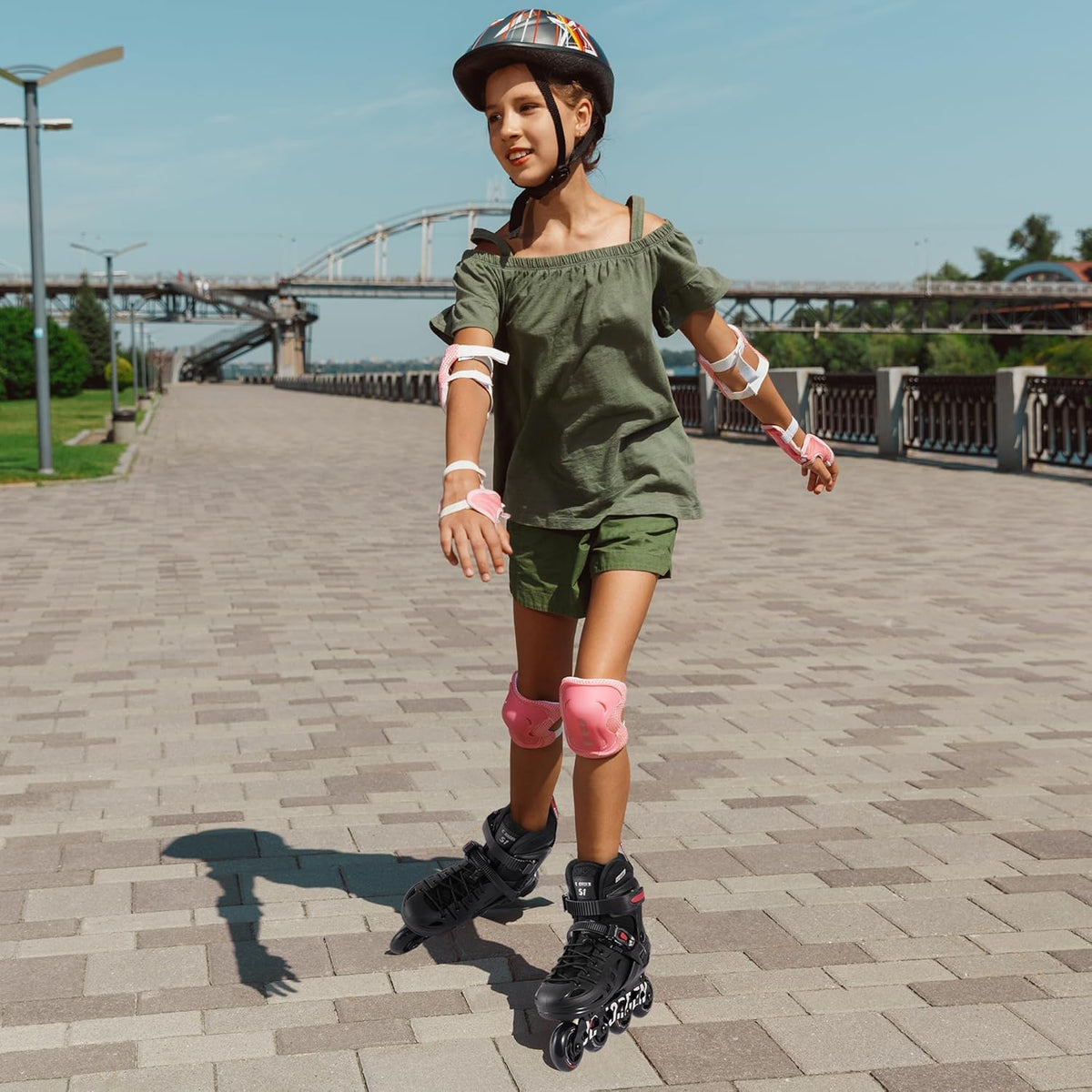 Skiennix Adjustable Inline Skates for Kids | Light-Up Wheels & Durable Outer Shell | Sizes 4-12