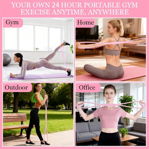Figure 8 Fitness Resistance Band - Versatile Elastic Bands for Leg, Glute & Arm Training | Home Gym Equipment