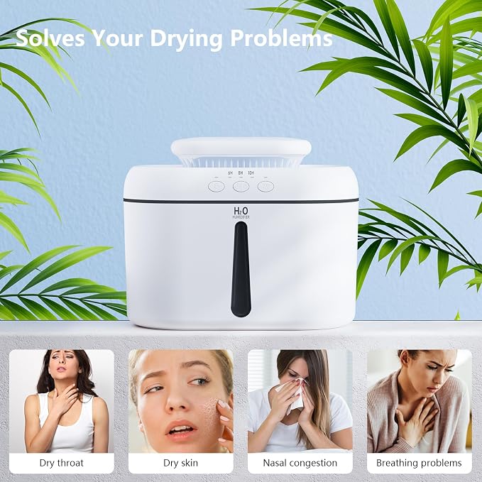 SZO Humidifiers for Bedroom Large Room, 2.5L Dual Nozzle Cool Mist Humidifier for Baby, 16dB Ultra Quiet, Top Fill, Slim Flat Design for Nightstand, Auto Shut-off