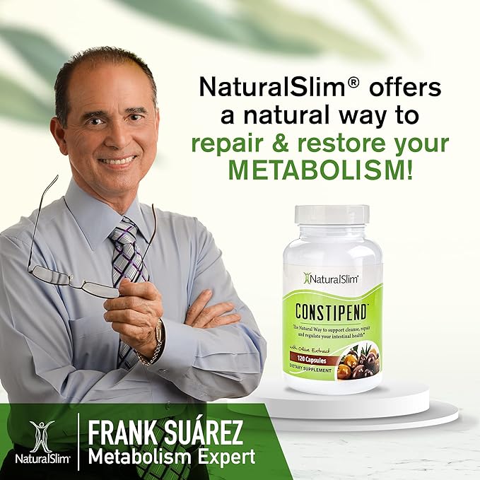 NaturalSlim Magnesium Oxide - Constipend for Constipation Relief, Colon Cleanser & Stool Softeners for Women & Men with Magnesium Citrate, Aspartate, & Olive Extract - 120 Vegetable Capsules 3 Pack