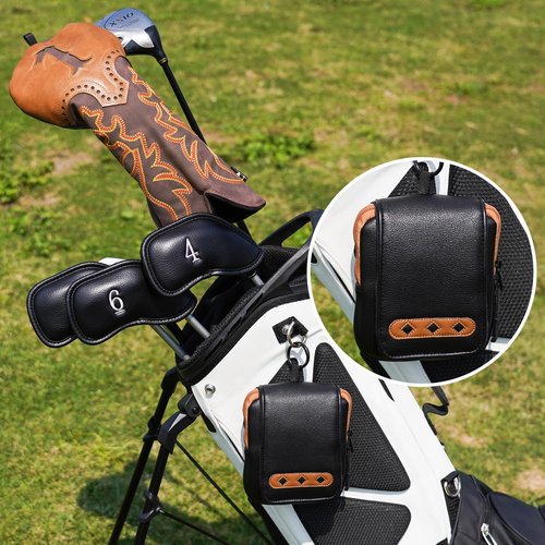 Craftsman Golf Thick Padded Synthetic Leather Soft Range Finder Case Holder Magnetic Flap Compatiable with Callaway 300 Pro and Bushnell Tour X/Tour V2/V3/V4/V5/PRO X2 and Others (Black and Brown)