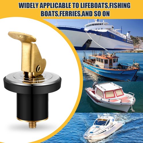 MorningRo Brass & Stainless Steel Baitwell Drain Plug - 3 Pcs Snap Lock for Boats & Kayaks