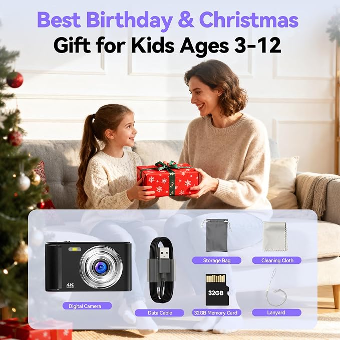 Digital Camera 4K for Kids: 48MP Cameras for Teens Photography
