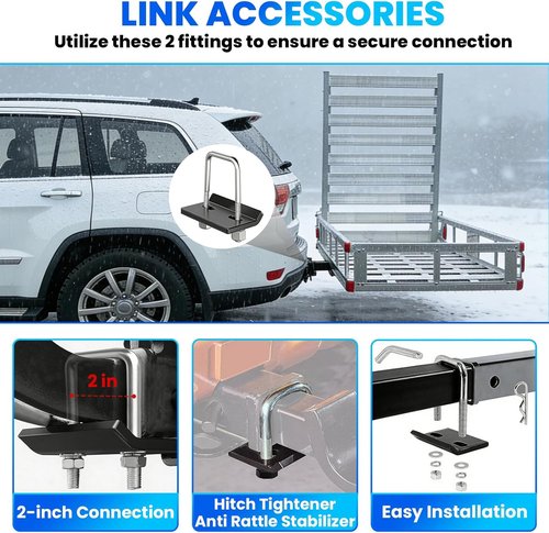 Aluminum Trailer Hitch Cargo Carrier - 1000LBS Capacity | Folding Ramp for Mobility Scooters, 54"x32"x9"