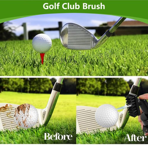 karamagic 7Pcs Golf Accessories Kit, Include Golf Club Cleaner Towel Ball Bag Divot Tool Score Counter Range Chart Card Tee Elevator