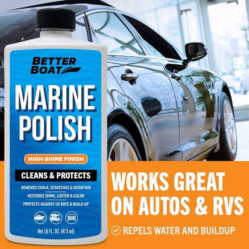 Better Boat Marine Polish - High-Gloss Gel Coat Restorer with UV Protection for Fiberglass & Metal