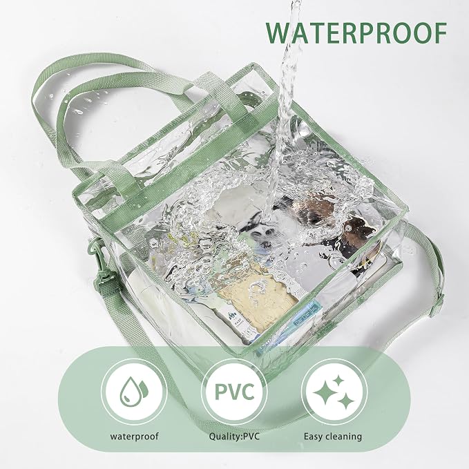 BAGAIL Clear Bags 12x6x12 Stadium Approved Clear Tote Bag
