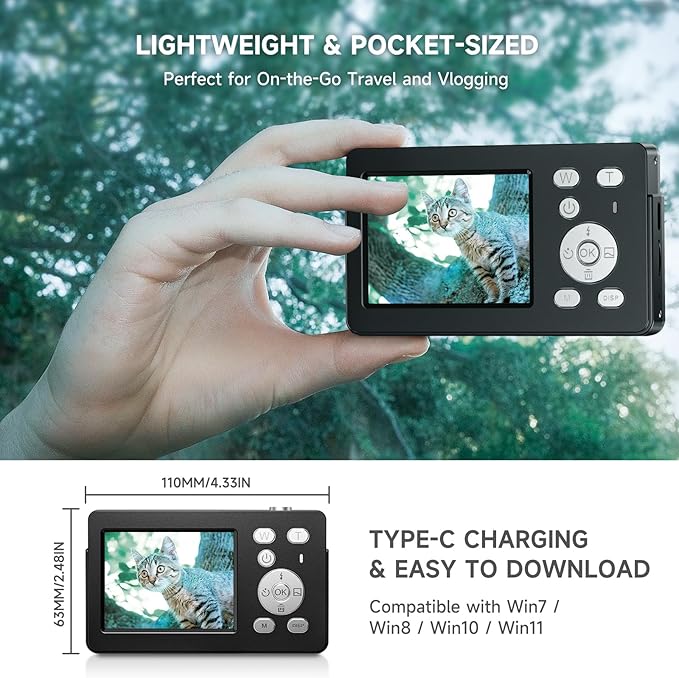 4K Digital Cameras for Photography, 64MP UHD Autofocus Compact Camera