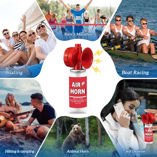 Boat Air Horn - 130DB Loud Mini Safety Horn for Self Defense & Emergencies | 1.4oz, 2 Pack