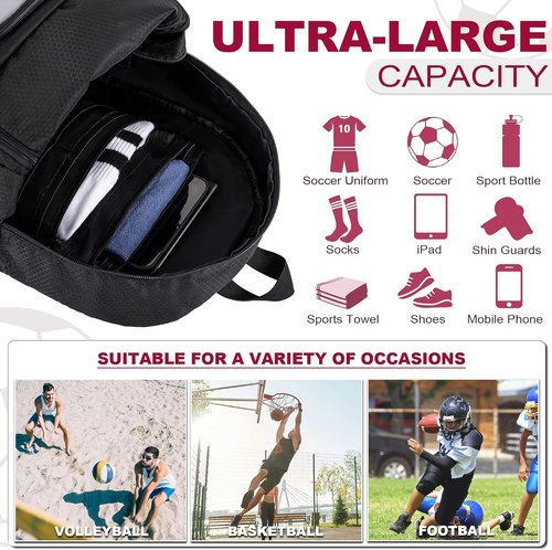Himal Outdoors Soccer Backpack - Versatile Sports Bag with Separate Cleat Compartment | Ideal for Football, Volleyball, Handball