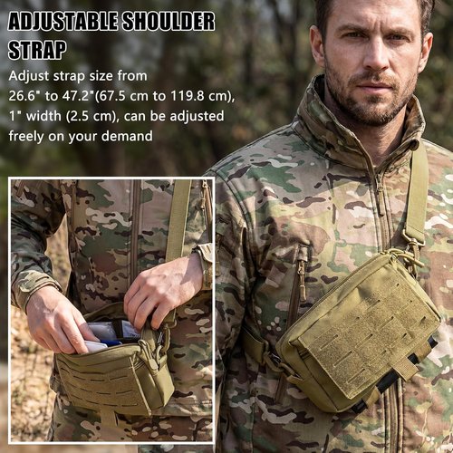 Bvya Tactical Molle Admin Pouch - Versatile EDC Utility Tool Waist Pack with Flag Patch Included
