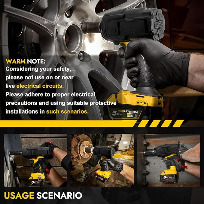 Upgraded DCF961 DCF964 Protective Rubber Boot for 20V MAX DCF961, DCF964, DCF961B, DCF964B, DCF961GP1 Compatible with Dewalt 1/2" and 3/4" Hog Ring High Torque Impact Wrench