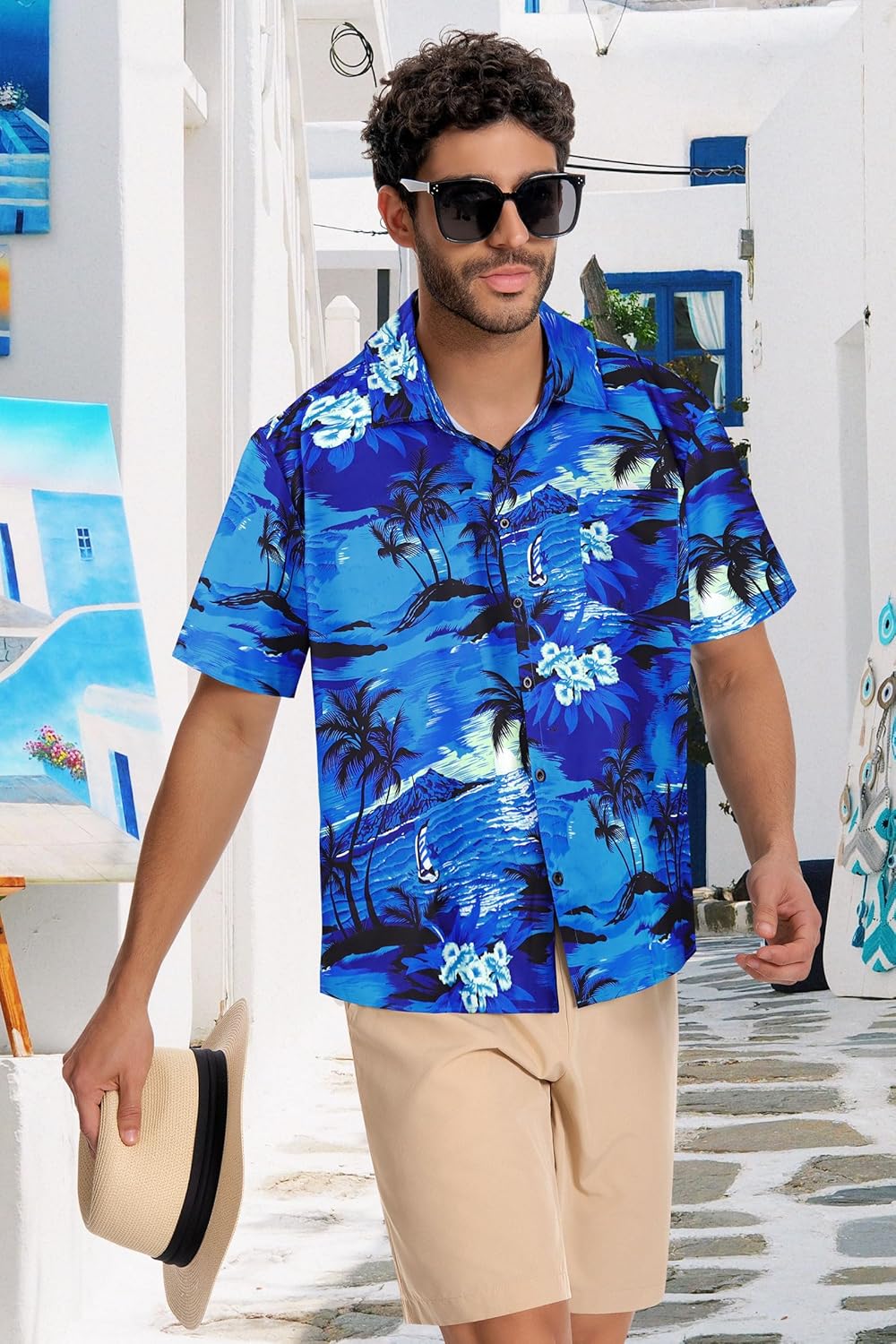 Skiennix Men's Hawaiian Shirt - Short Sleeve Casual Beach Top with Pocket | Summer 2026 Collection