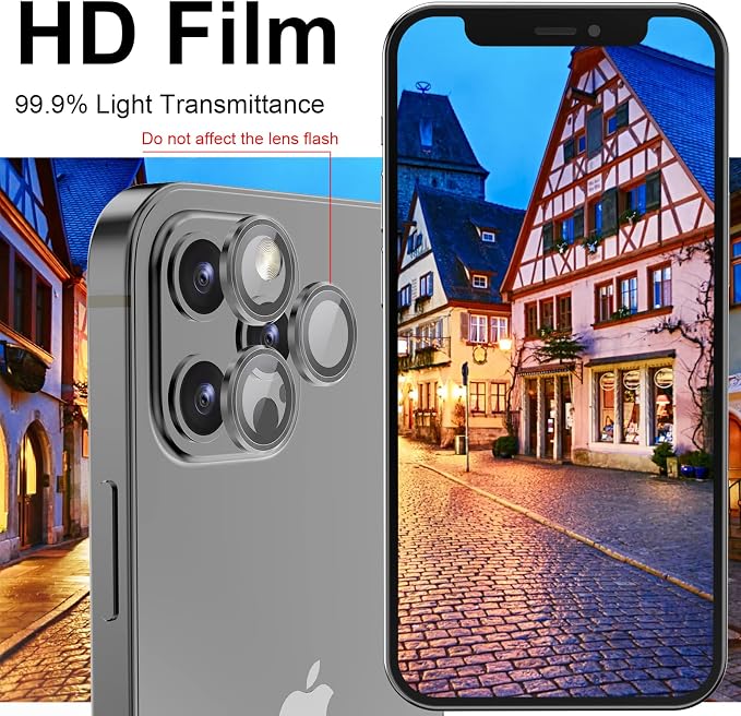 YWXTW Aluminum Alloy Tempered Glass Camera Circle Cover
